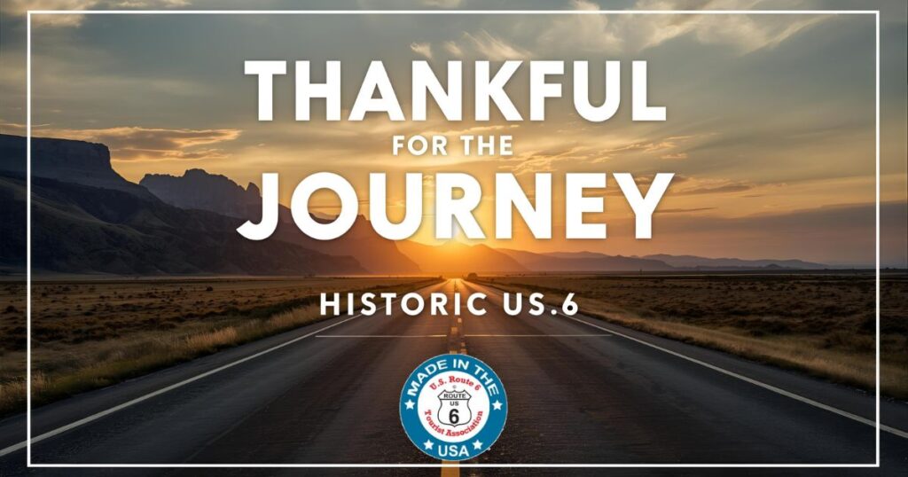 Sunset on US Route 6 with made in America shield