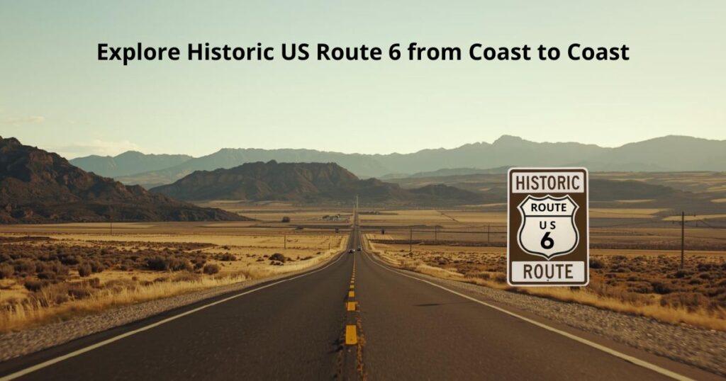 Historic US Route 6 highway spanning scenic landscapes from coast to coast