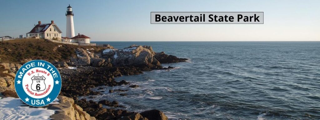 At the southern tip of Jamestown, Beavertail State Park delivers some of Rhode Island’s most striking winter coastal views. Rocky shores, open ocean, and the iconic lighthouse create a sense of scale and solitude that feels uniquely powerful in January.