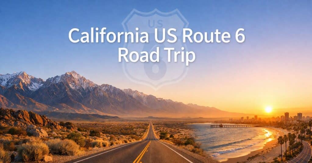 US Route 6 road trip from Bishop mountains to Long Beach coast