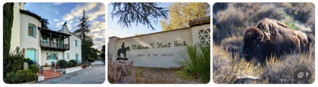 Collage of images from William S Hart park and mansion
