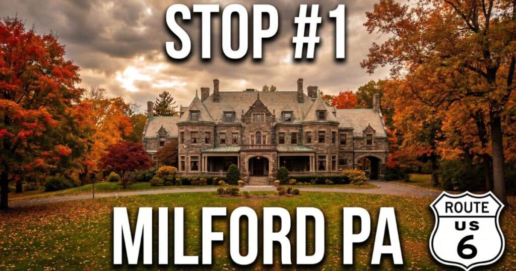 Wide cinematic view of Milford Pennsylvania
