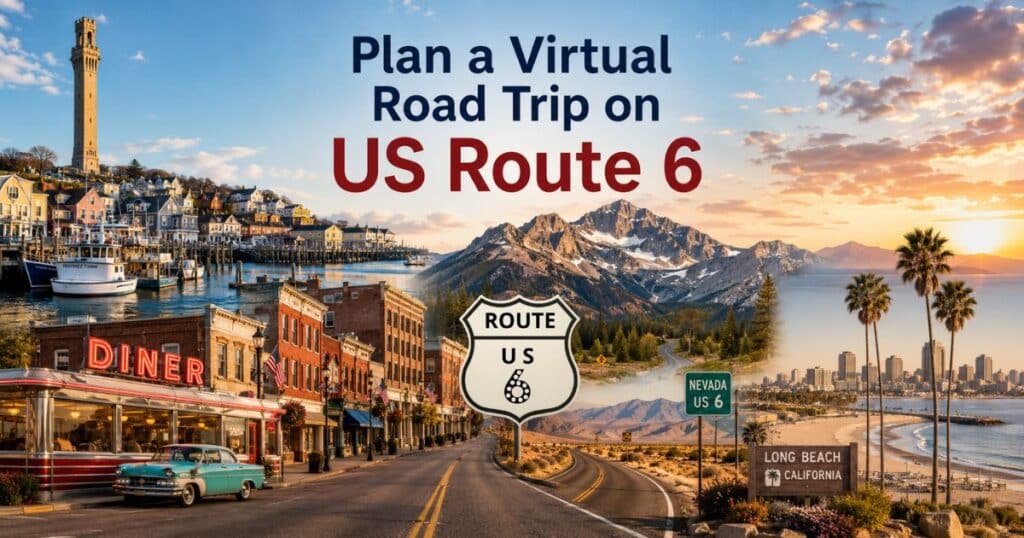 collage of image representing travel on US Route 6
