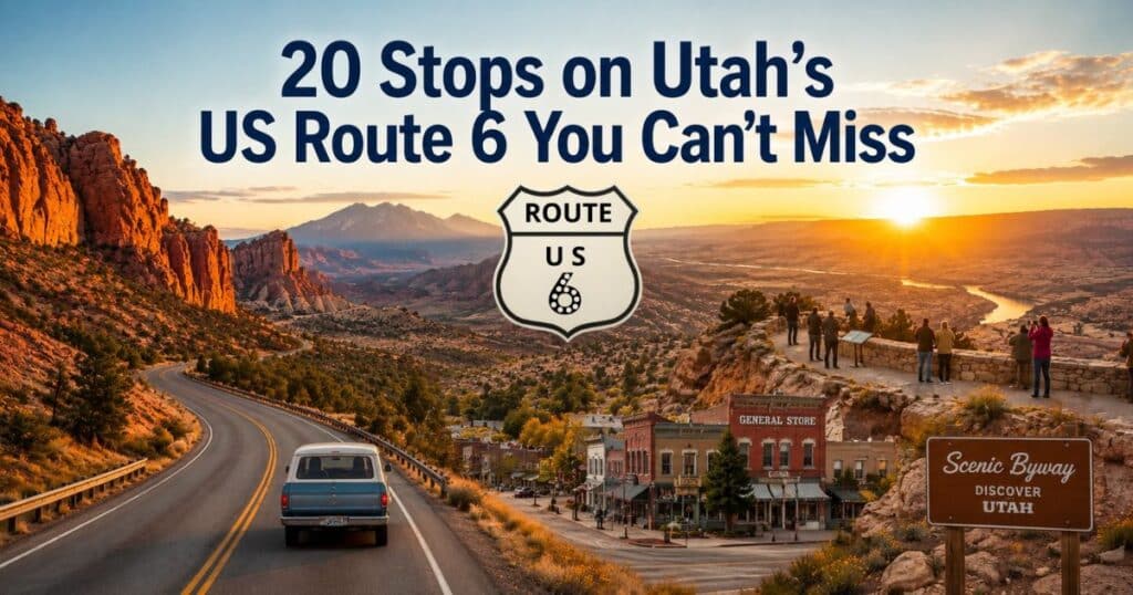 Scenic Utah highway view along US Route 6 with mountains and open road