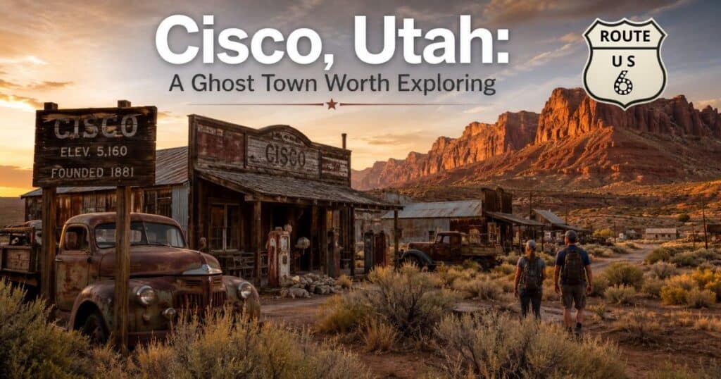20260610-FeaturedImage-1200x630 Travelers exploring abandoned buildings in Cisco, Utah ghost town.