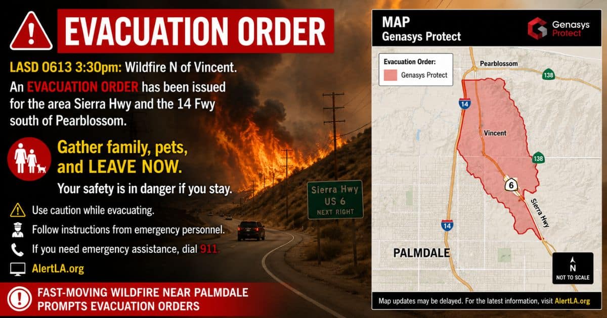 June 14, 2026 - Fire along the southeasterly side of the Sierra Hwy ...
