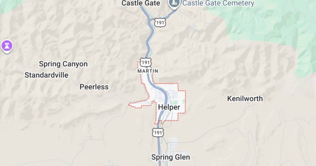 Map of Helper, Utah location