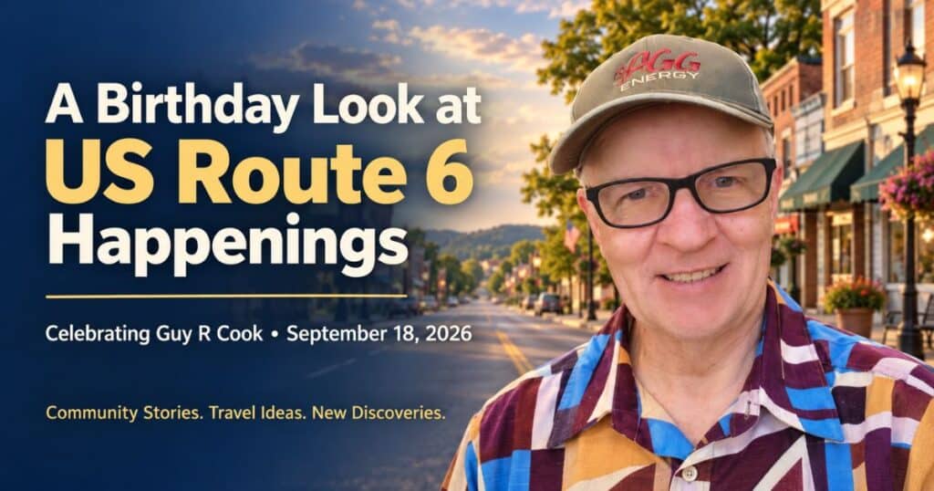 Guy R Cook beside a scenic highway