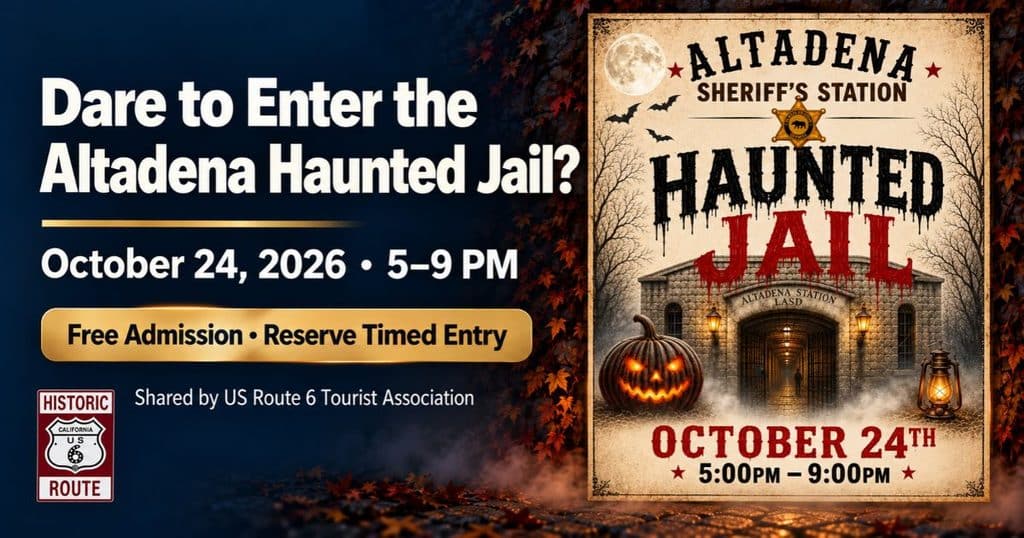 Altadena Haunted Jail announcement listing October 24, 2026, from 5 to 9 p.m.